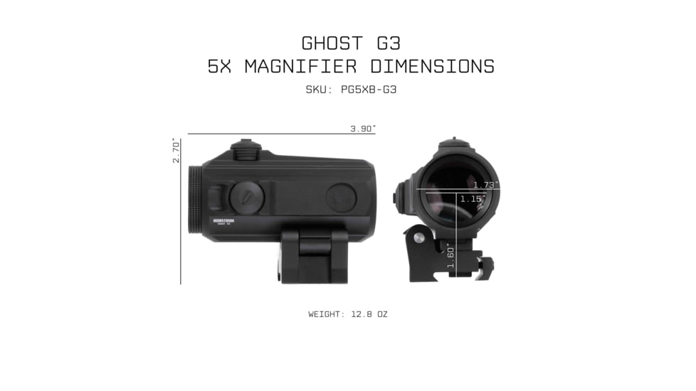 Monstrum Ghost G3 5x30mm Magnifier w/ Flip-to-Side Mount