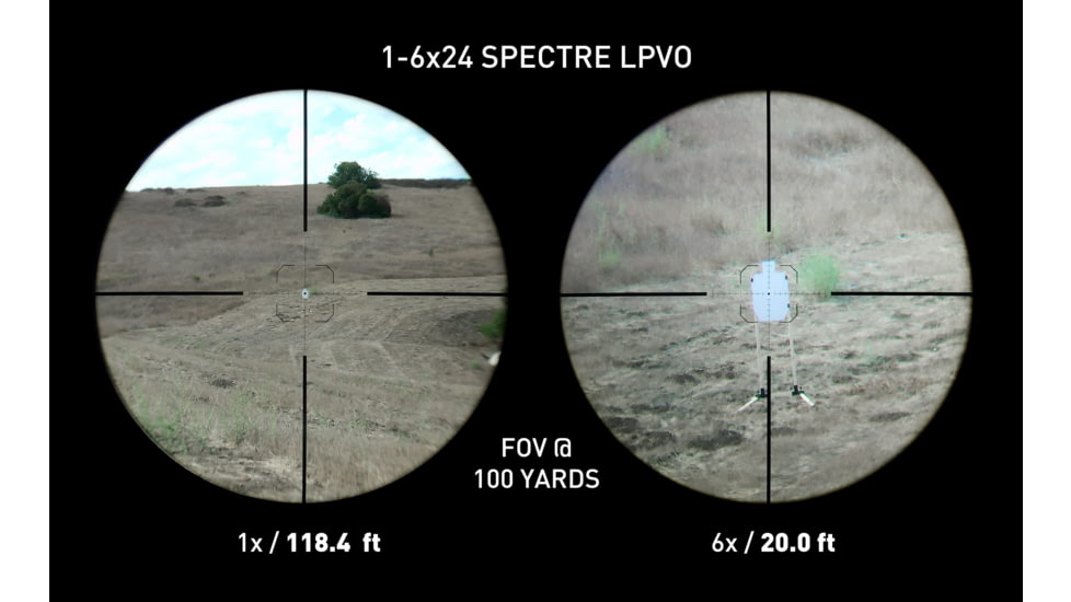 Monstrum Spectre 1-6x24mm LPVO 30mm Tube Rifle Scope, Second Focal Plane