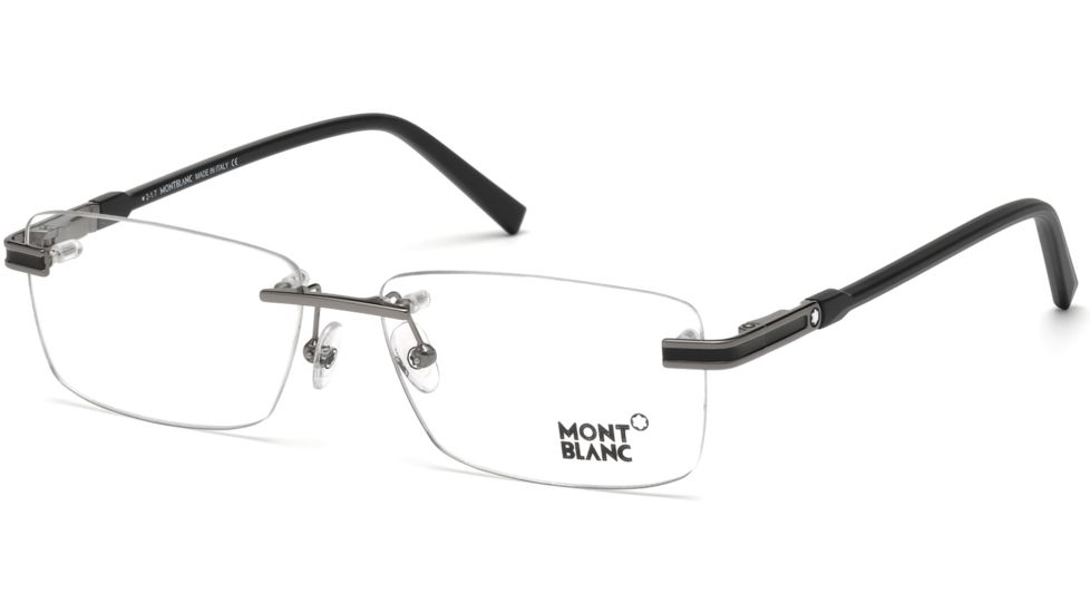 Mont Blanc MB0679 Eyeglass Frames - Shiny Gumetal Frame Color