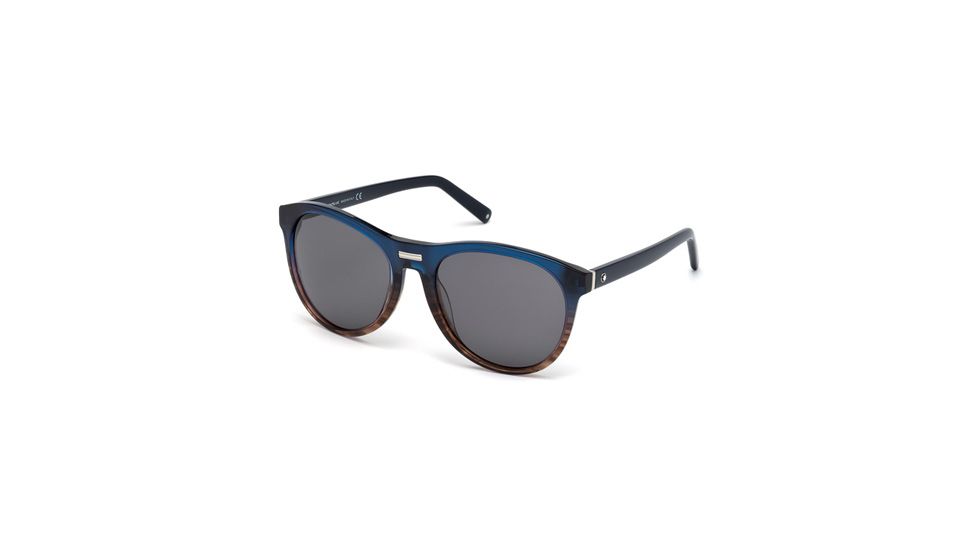 Mont Blanc MB506S Sunglasses - Blue Frame Color, Smoke Lens Color