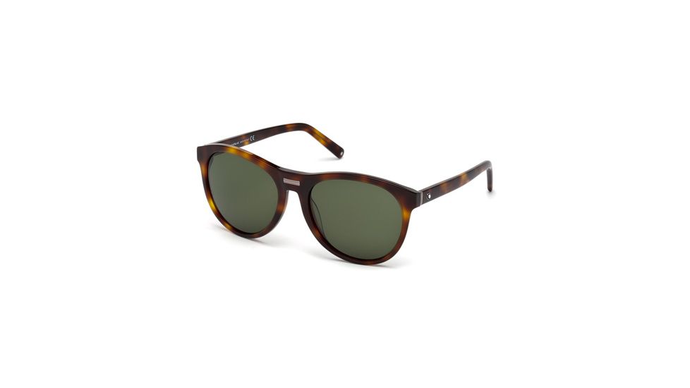 Mont Blanc MB506S Sunglasses - Dark Havana Frame Color, Green Lens Color