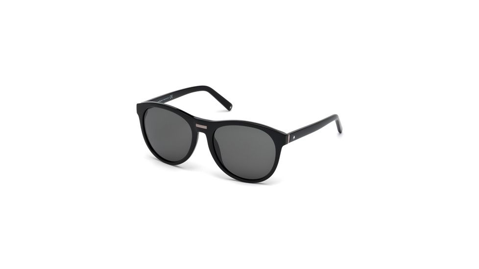 Mont Blanc MB506S Sunglasses - Shiny Black Frame Color, Smoke Lens Color