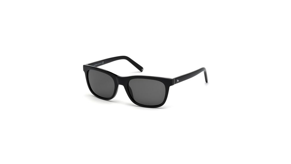 Mont Blanc MB507S Sunglasses - Shiny Black Frame Color, Smoke Lens Color