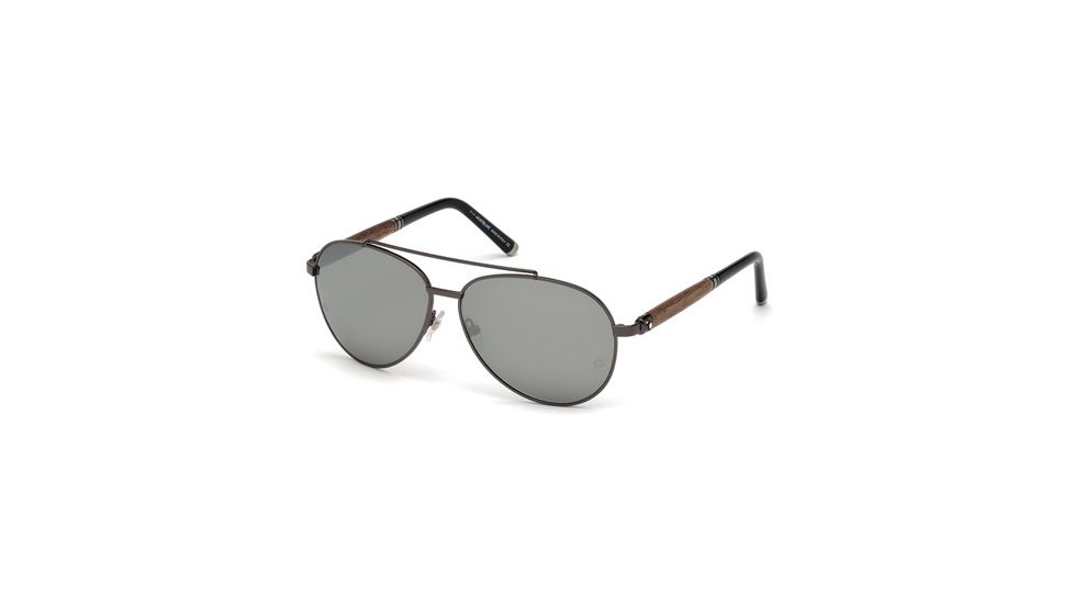 Mont Blanc MB518S Sunglasses - Shiny Gun Metal Frame Color