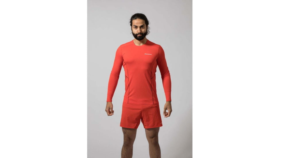 Montane Sabre Long Sleeve T-Shirt - Mens, Flag Red, Extra Small, MSBLSFLAA09