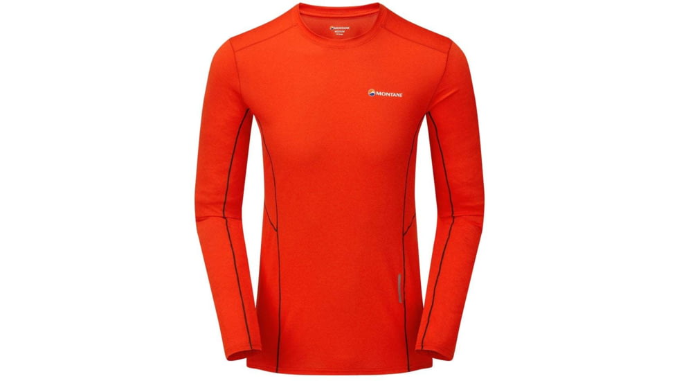 Montane Sabre Long Sleeve T-Shirt - Mens, Flag Red, Extra Small, MSBLSFLAA09