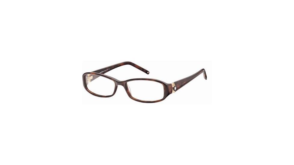 Montblanc MB0343 Eyeglass Frames - Dark Havana Frame Color