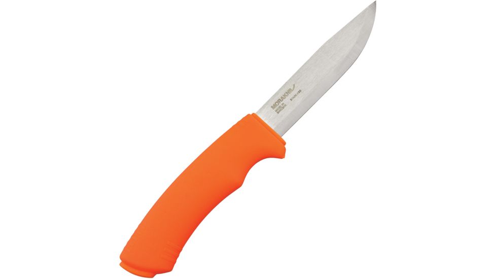 Mora Bushcraft Orange Fixed Blade Knife, 4.125in, Blaze Orange, Rubber Handle FT01621