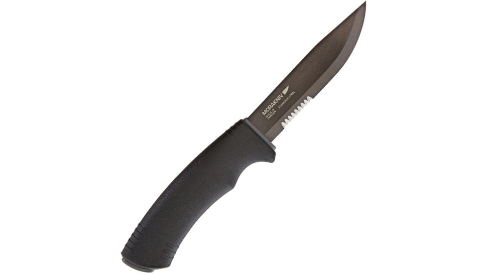 Mora Bushcraft Tactical Fixed Blade Knife, 4.5in, Carbon Steel, Partially Serrated FT01538