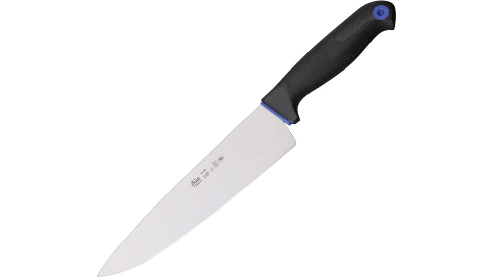 Morakniv Chefs Knife 4216PG Kitchen Knives, 14in Overall, 8 3/8in High Carbon SS Blade, Blue Contoured Propylene Handle With Black Rubberized Overmold And Finger Guard, M-129-40520
