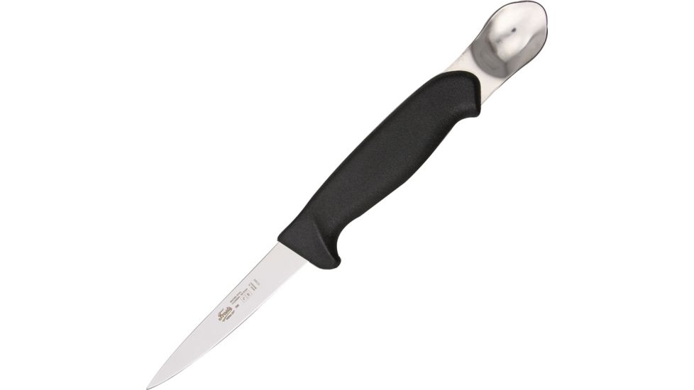 Mora Gutting Knife with Spoon Fixed Blade Knife, 4.5in, Black Polypropylene Handle FT07524