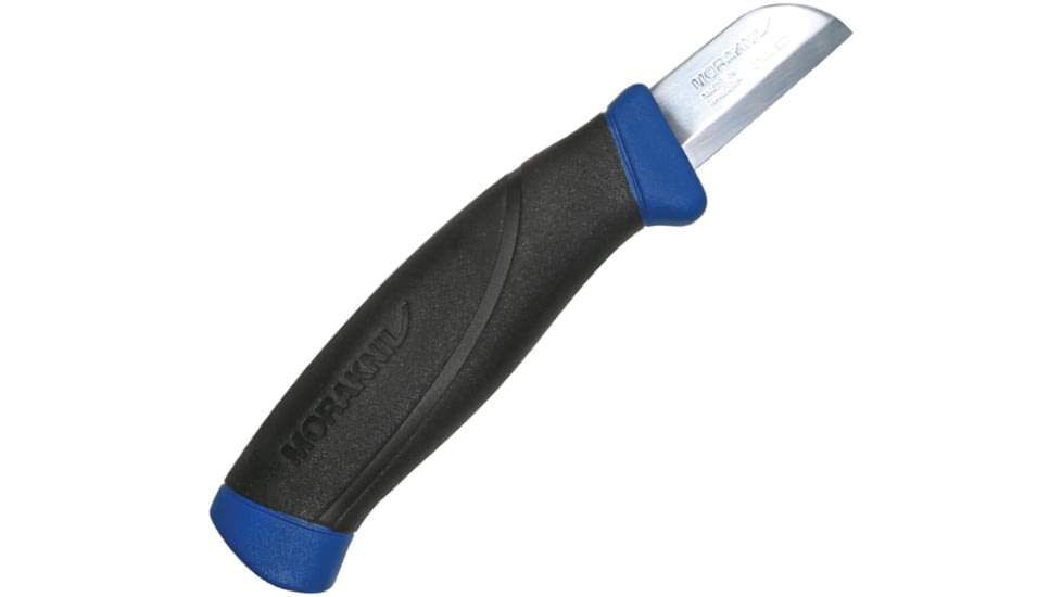 Morakniv Utility Knife, 6.25in Overall, 1.75in SS Blade, Blue Polypropylene Handle With Black Rubber Onlay, Black Polypropylene Sheath, M-12798