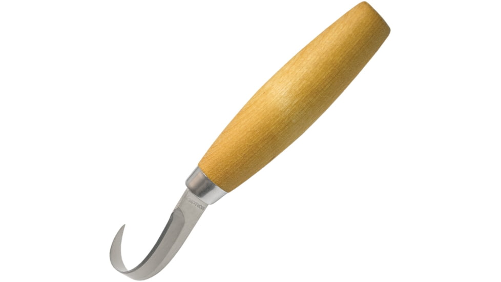 Morakniv Woodcarving Hook 164S Knife, 6.25in Overall, 2in SS Blade, Brown Wood Handle, Single Edge U-Shaped Blade, M-12820