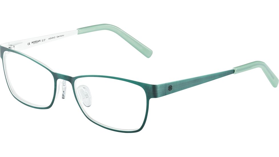 Morgan 203157 Single Vision Prescription Eyeglasses, Petrol White Frame, 203157-539SV
