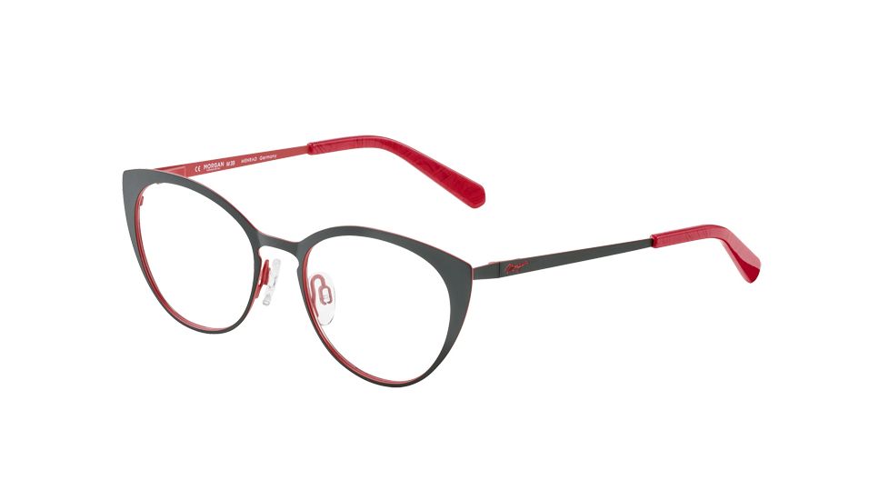 Morgan 203176 Bifocal Prescription Eyeglasses, Grey Matte/Red Frame, 203176-1030BI