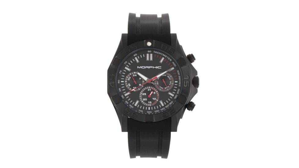 Morphic M75 Series Tachymeter Strap Watch w/ Day-Date, Black, One Size, MPH7506