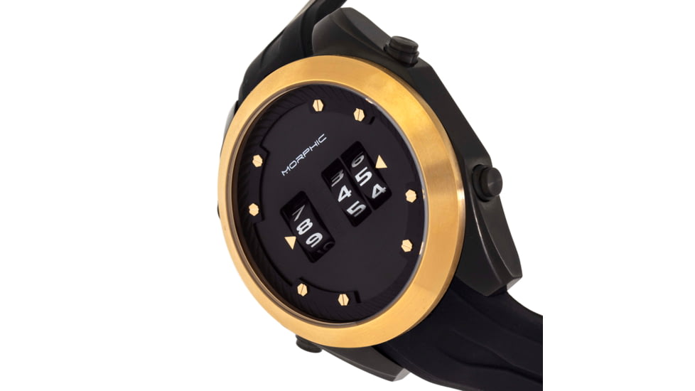 Morphic M76 Series Drum-Roll Strap Watch, Black/Gold, One Size, MPH7604