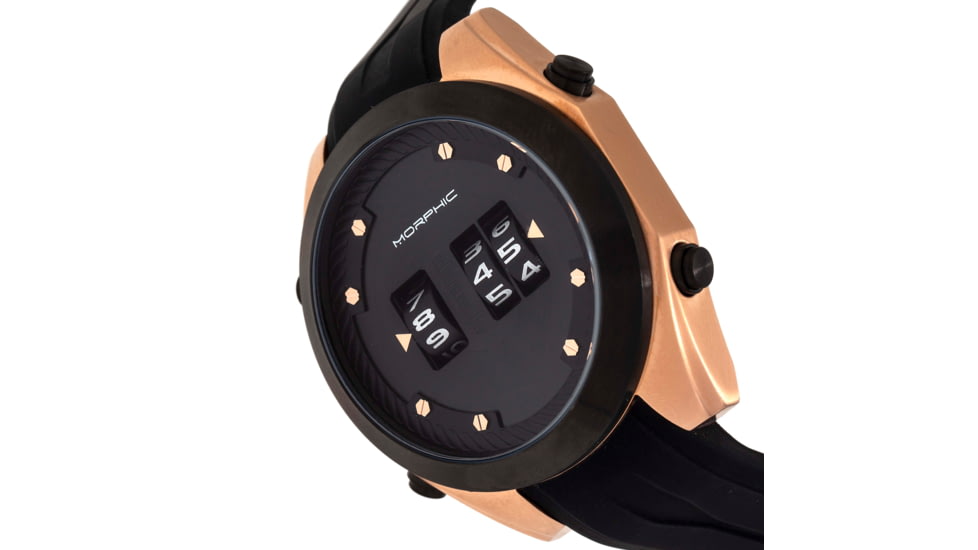 Morphic M76 Series Drum-Roll Strap Watch, Rose Gold/Black, One Size, MPH7603