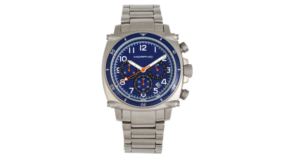 Morphic M83 Series Chronograph Bracelet Watch w/ Date, Silver/Blue, One Size, MPH8302