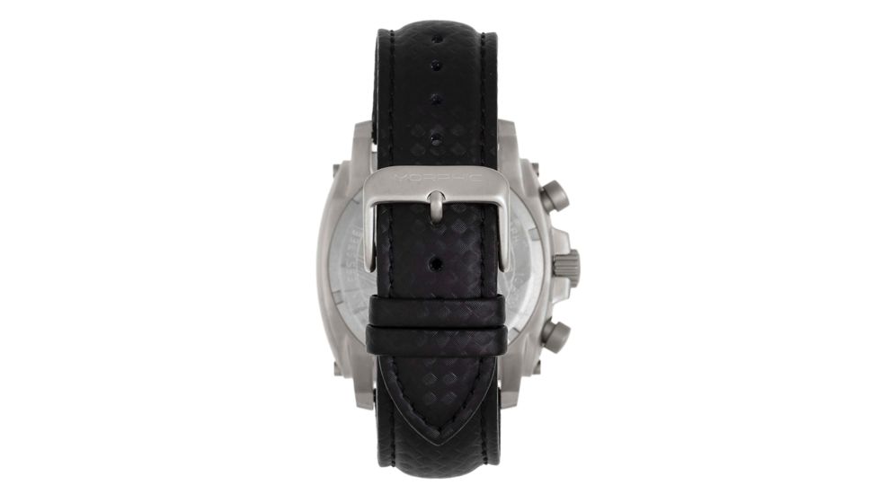 Morphic M83 Series Chronograph Leather-Band Watch w/ Date, Silver/Black, One Size, MPH8304