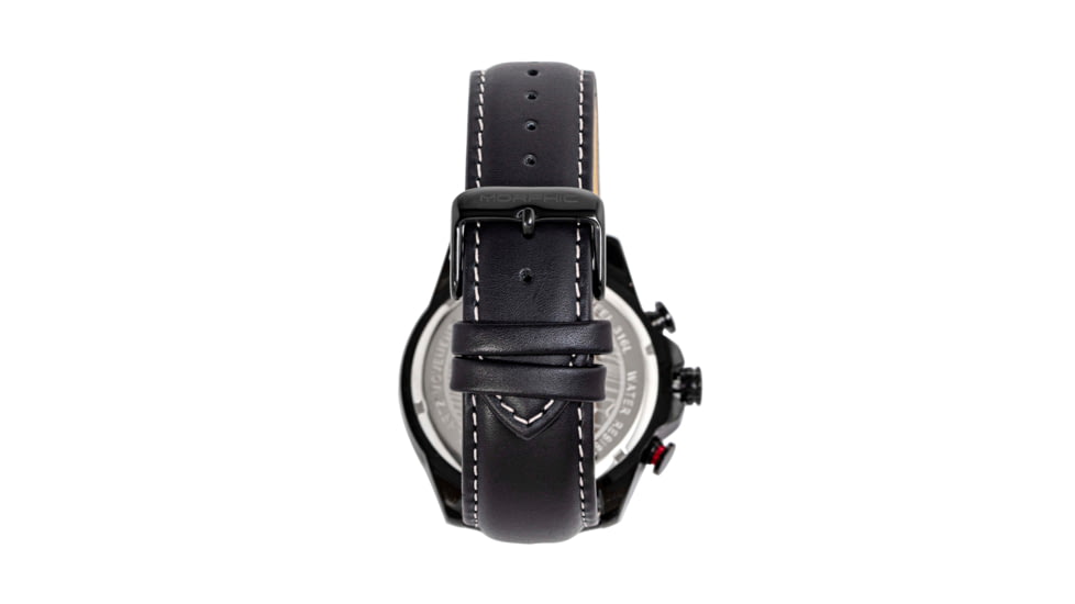 Morphic M88 Series Chronograph Leather-Band Watch w/Date, Black/Silver, One Size, MPH8804