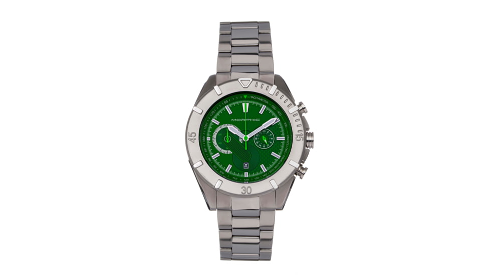 Morphic Morphic M94 Series Chronograph Bracelet Watch w/Date, Green, One Size, MPH9404