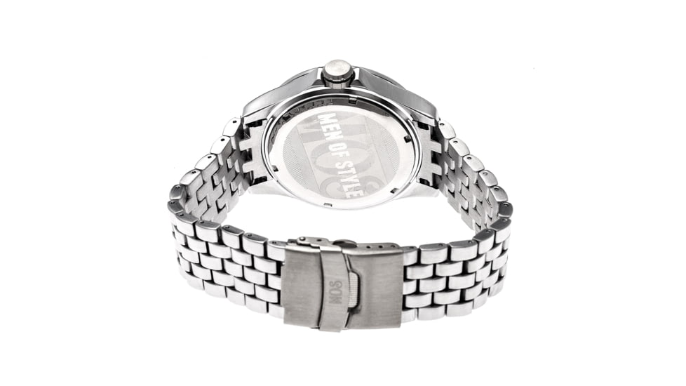 MOS PB104 St. Petersburg Mens Watch, Silver, 44mm, Blue Dal, Blue Face MOSPB104