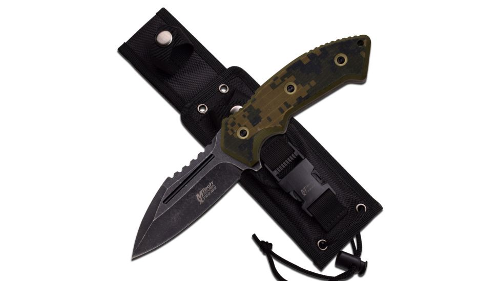 Mtech Fixed Blade, 10.1in, Stainless Steel Blade, Curve Digital Camo Over G10 Handle MX-8133DG