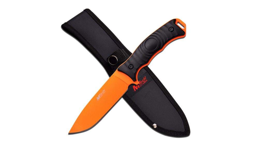 Mtech Fixed Blade, 10in, Stainless Steel Blade, Black Nylon Fiber Handle MT-20-70CO