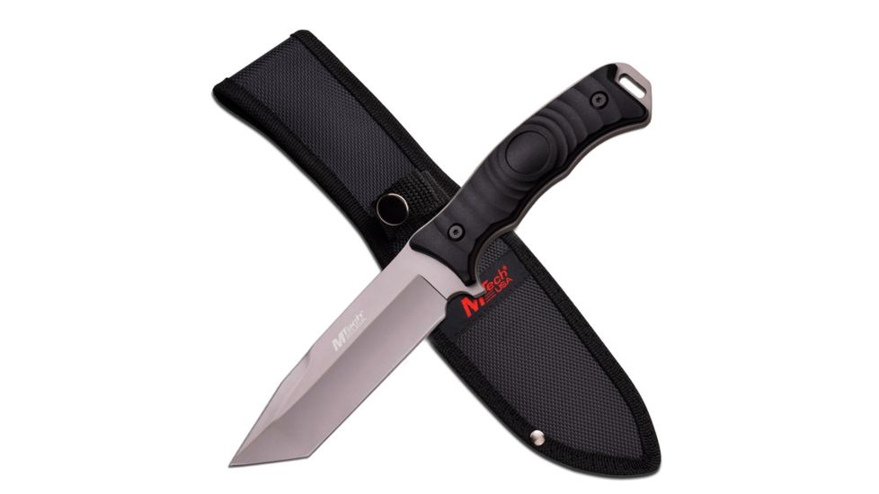 Mtech Fixed Blade, 10in, Stainless Steel Blade, Black Nylon Fiber Handle MT-20-70T
