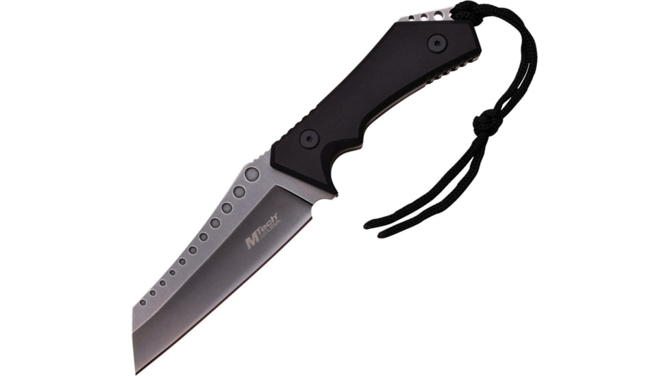 Mtech Fixed Blade Knife, 5in, Tanto, Black Stonewash, Black, G10 Handle MT2050SW