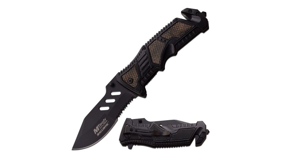 Mtech Folding Blade, 3.6in, Stainless Steel Blade, Handle MT-A941BK