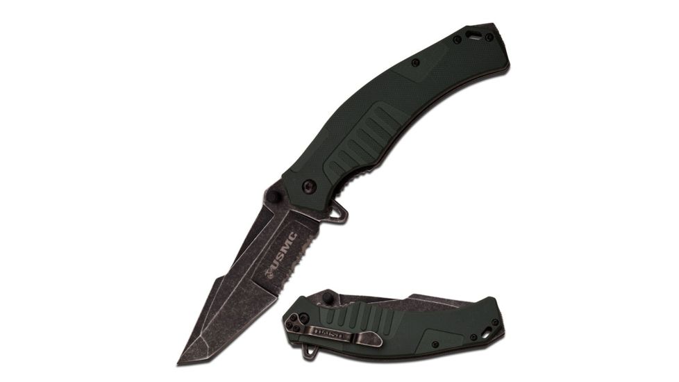 Mtech Folding Blade, 4in, 7CR17 Steel Blade, Army Green Cnc Milled G10 Handle M-A1046GN