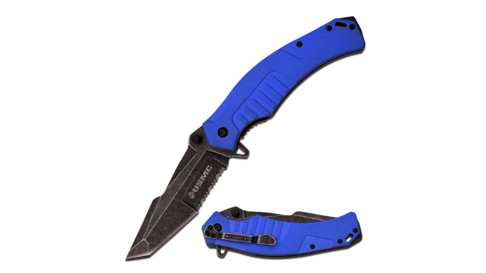 Mtech Folding Blade, 4in, 7CR17 Steel Blade, Navy Blue Cnc Milled G10 Handle M-A1046BL