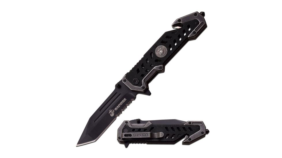 Mtech Folding Blade, 4in, Stainless Steel Blade, Aluminum Handle M-A1052BK