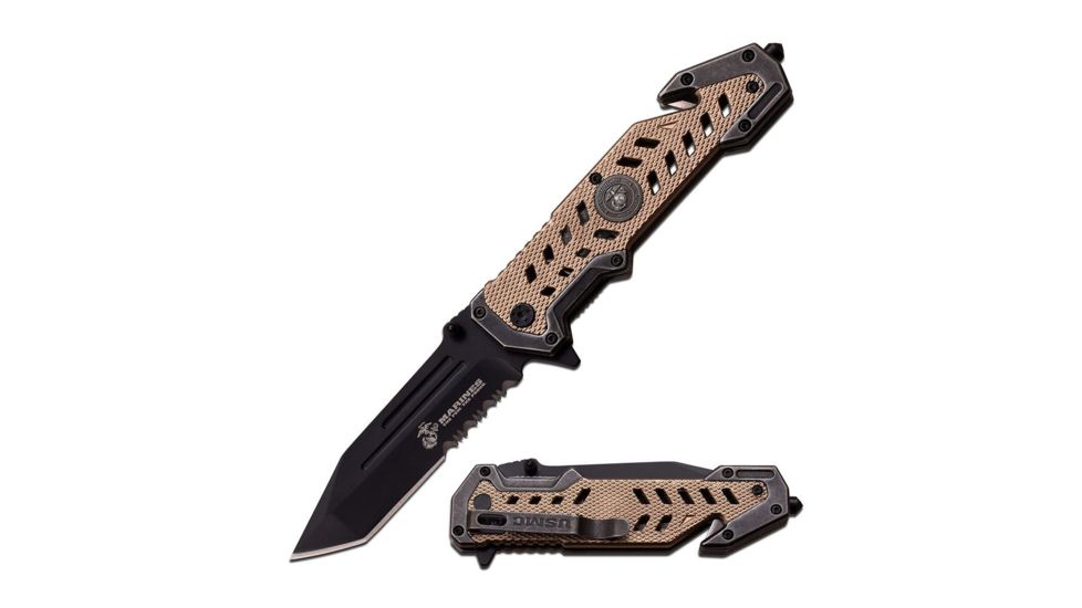 Mtech Folding Blade, 4in, Stainless Steel Blade, Aluminum Handle M-A1052DT