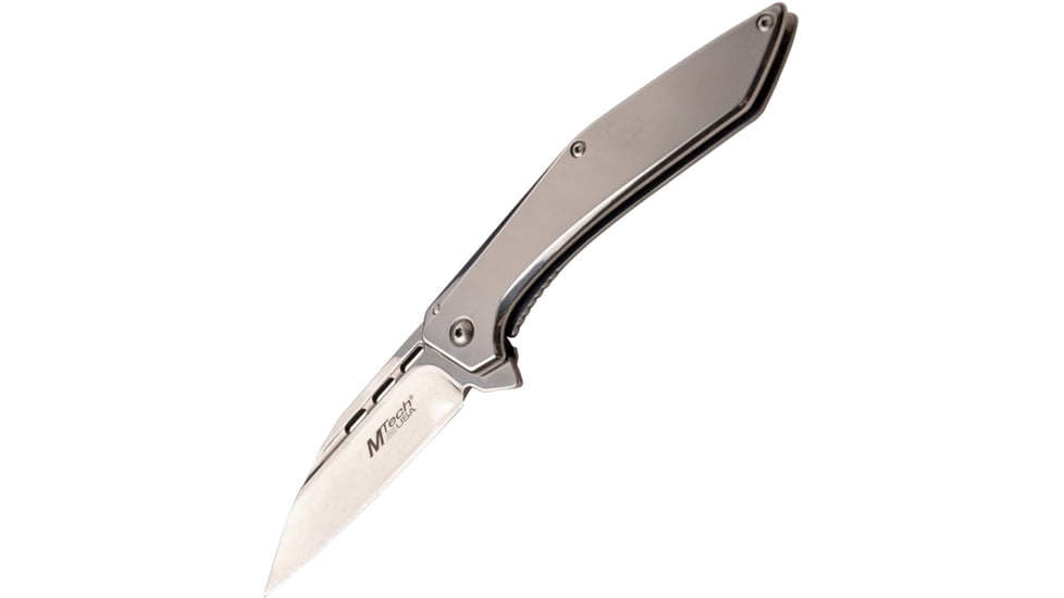 Mtech Framelock Mirror Folding Knife, 3.25in Mirror 3Cr13 SS Blade, Mirror SS Handle, Pocket Clip, MT-1052MR