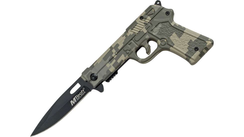 Mtech Gun Shaped Folder Knife, 4.5in. Closed MT771DG