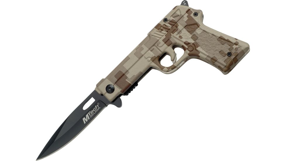 Mtech Gun Shaped Folder Knife, 4.5in. Closed MT771DM