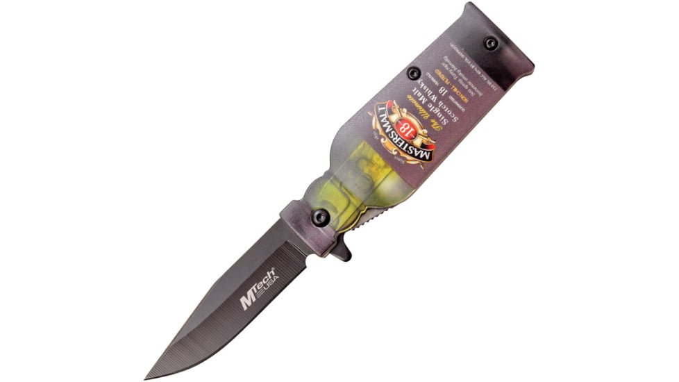 Mtech Mastermalt Linerlock A/O Folding Knife, 2.5 satin finish stainless tanto blade, ABS handle, MT-A1190M
