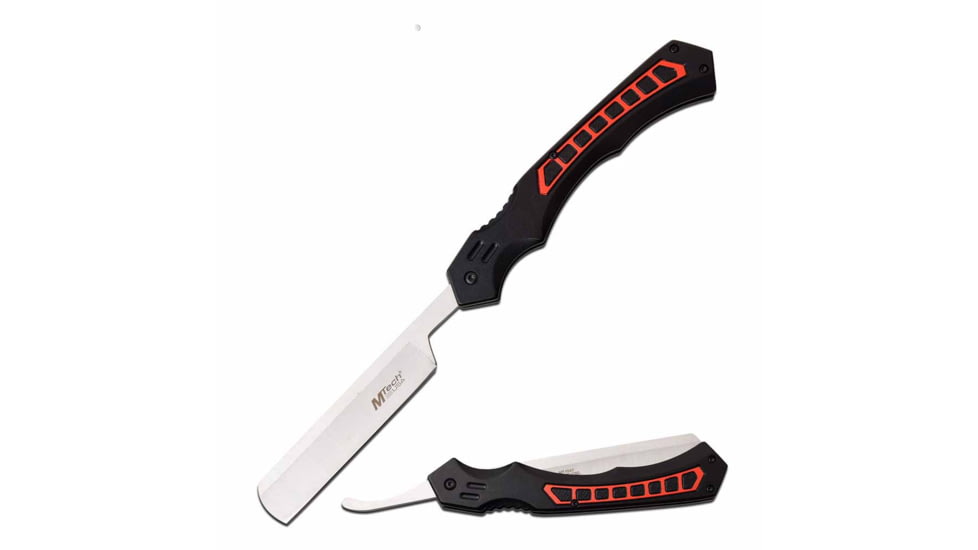 Mtech MT-1007RD Manual Folding Knife, 4.75in, 3CR13 Stainless Steel, Razor, Steel Blade, Aluminum Handle, Red, MT-1007RD
