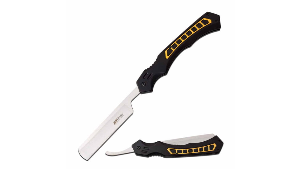 Mtech MT-1007YL Manual Folding Knife, 4.75in, 3CR13 Stainless Steel, Razor, Steel Blade, Aluminum Handle, Yellow, MT-1007YL