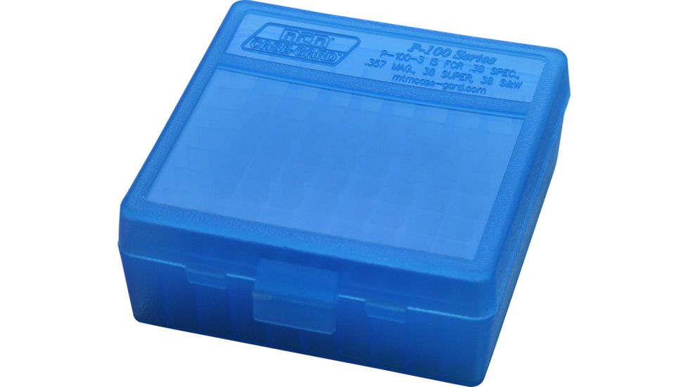 MTM 100 Round 38-357 Blue Pistol Ammo Box P100324
