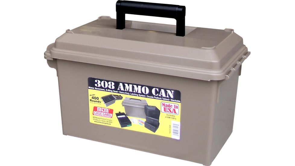 MTM 308 Cal Ammo Can includes 4 RM-100's, Dk Earth, large ACC308