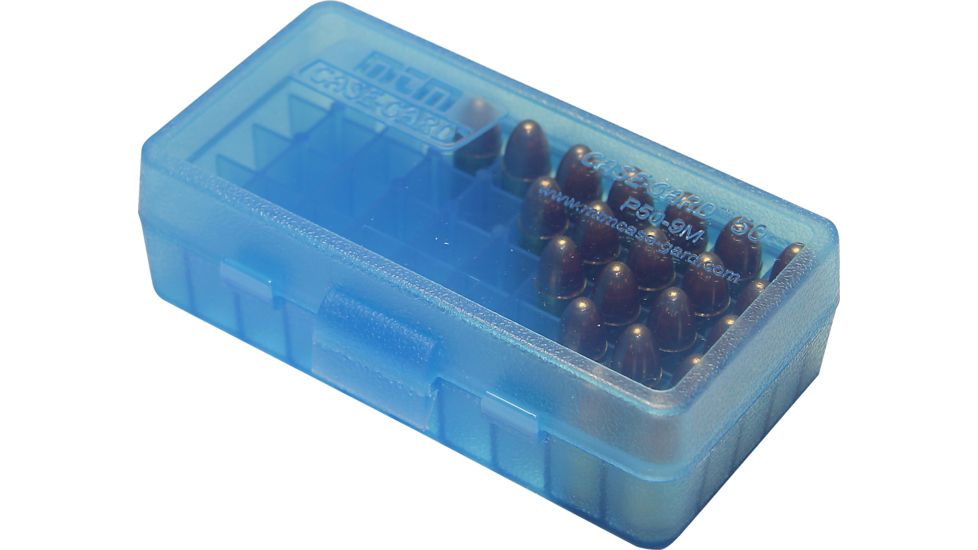 MTM 50 Round 9MM-380 Blue Pistol Ammo Box P509M24
