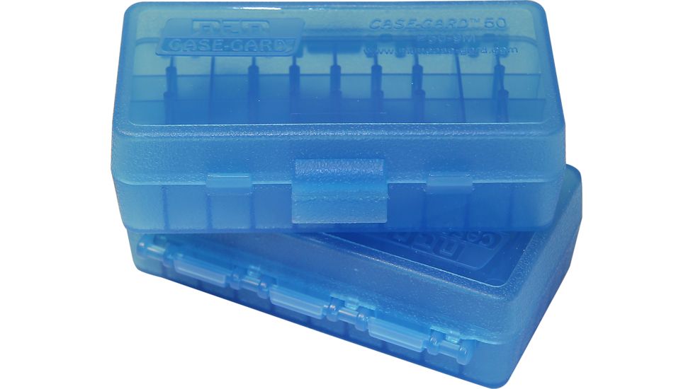 MTM 50 Round 9MM-380 Blue Pistol Ammo Box P509M24