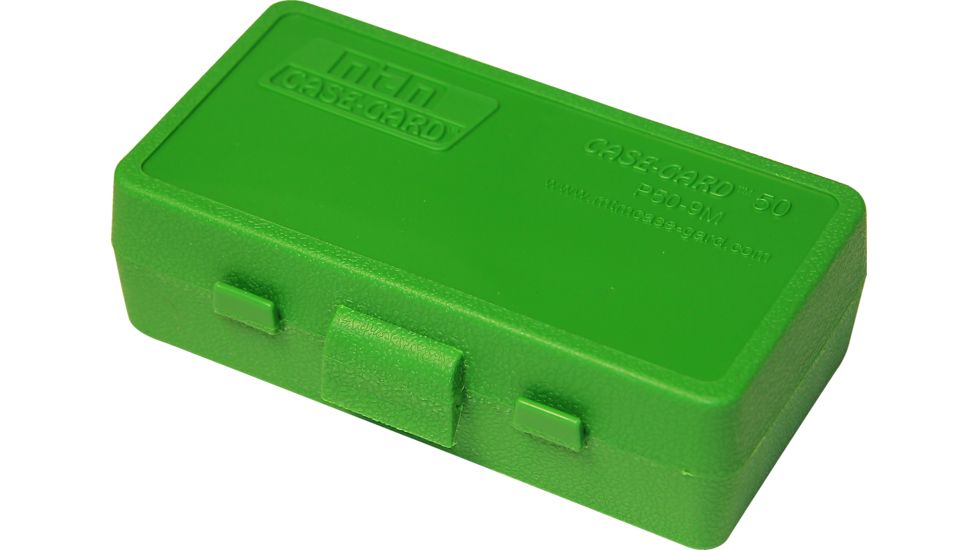 MTM 50 Round 9MM/380 Green Pistol Ammo Box P509M10