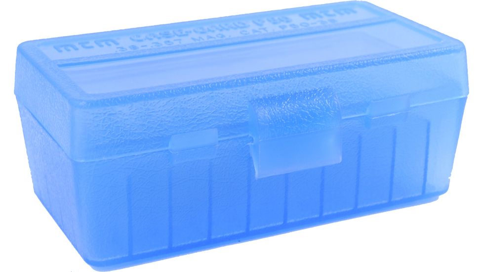 MTM 50 Round 38-357 Caliber Blue Pistol Ammo Box P503824 