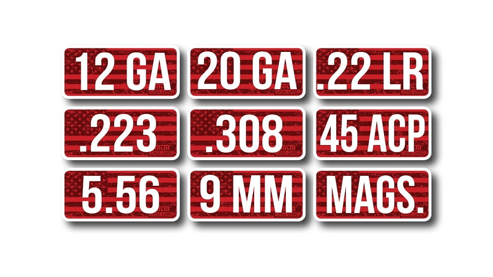 MTM Ammo Caliber Label Display With 54 Units, CLD