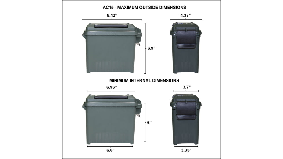MTM Ammo Crate Mini 5-Can, Dark Earth/Army Green, AC5C
